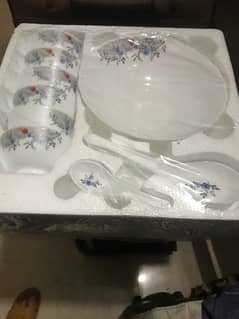 marble soup set with spoons