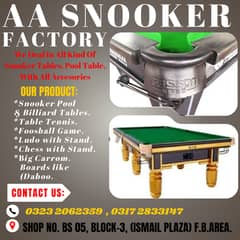 Factory Snooker | Football Games |Table Tennis |Pool | Carrom Board