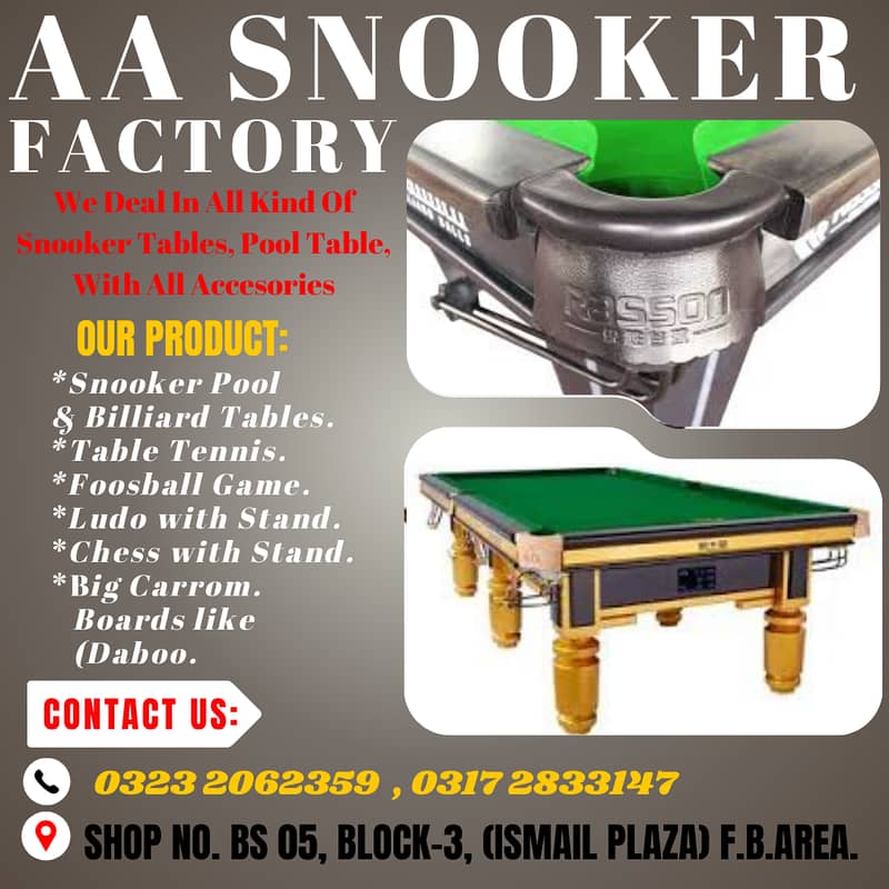 Factory Snooker | Football Games |Table Tennis |Pool | Carrom Board 0