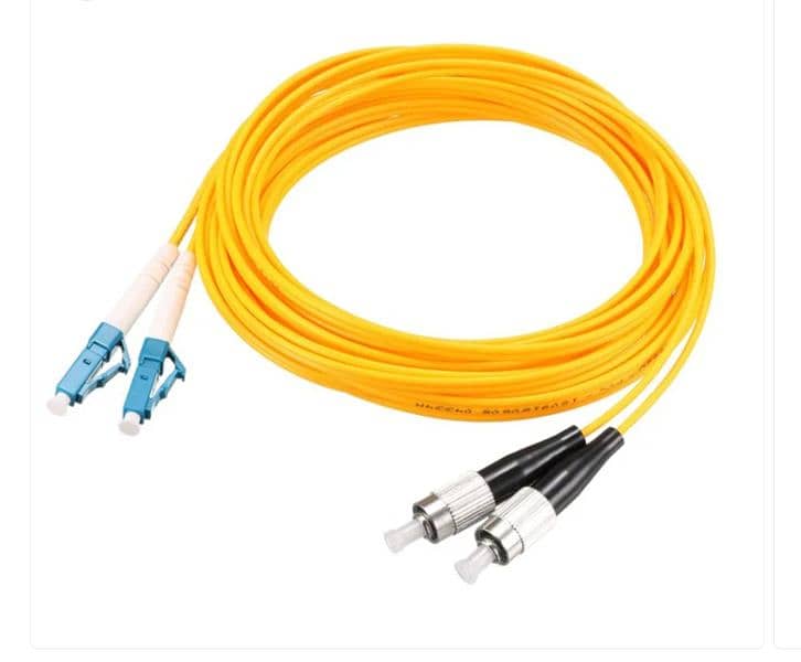 LC-FC Dual-Core Single Mode Fiber Optic Jumper,Length: 3