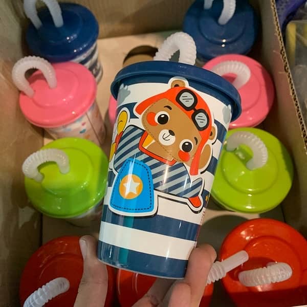 PLASTIC CARTOON PRINT JUICE WATER CUP GLASS MUG FOR KIDS 2