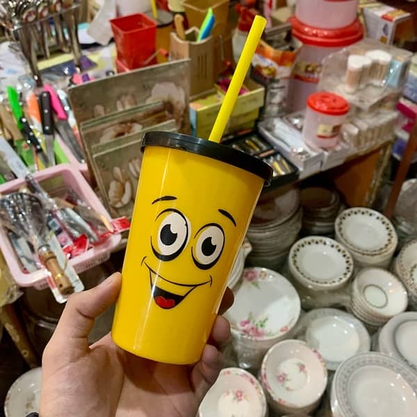 PLASTIC CARTOON PRINT JUICE WATER CUP GLASS MUG FOR KIDS 10