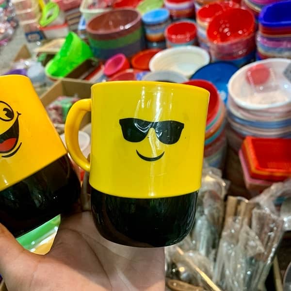 PLASTIC CARTOON PRINT JUICE WATER CUP GLASS MUG FOR KIDS 12