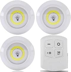 LED Sticky Lights,Pack of 3 LED Lights with Remote Control,White Light