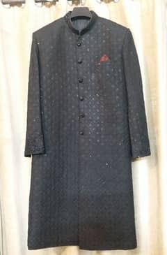 Wedding Groom/Dhulla Sherwani plus Khussa /Black Sherwani