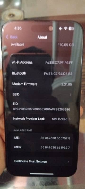 Iphone 15 pro max Jv black titanium 256gb 0