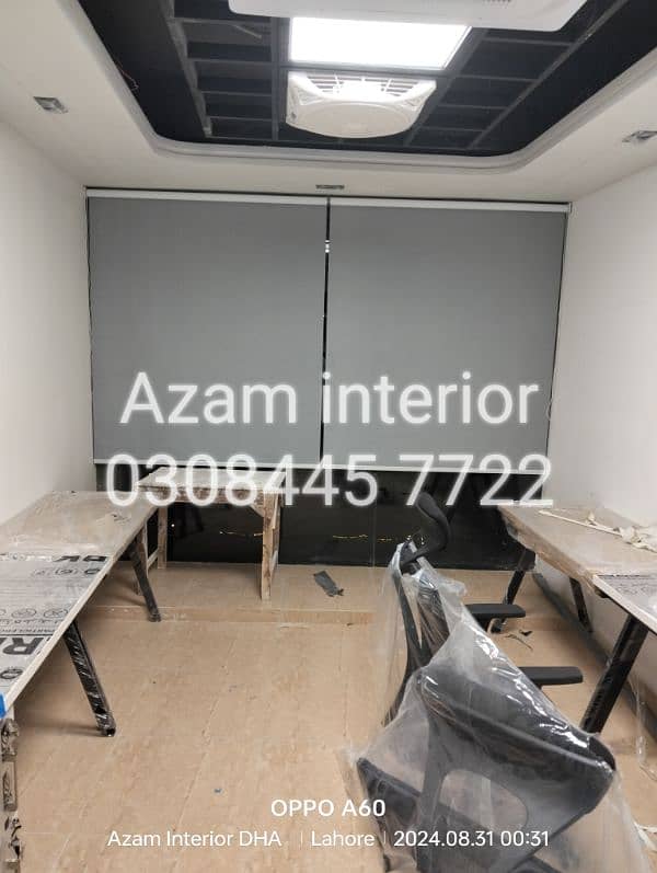 Roller zebra shutter window blinds Glass paper wooden floor Azam 5