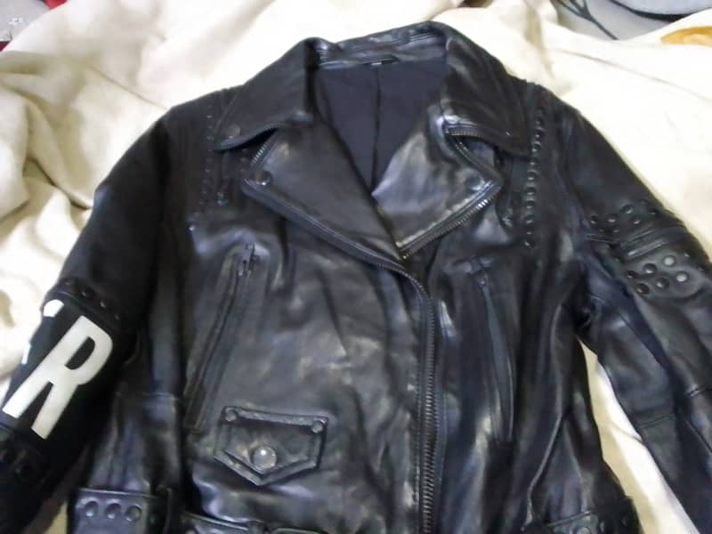 Stylish Pure black leather jacket 0