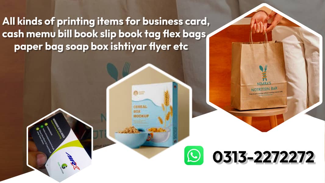 All kinds of Printing / business card/cash memu bill book /paper bag 0