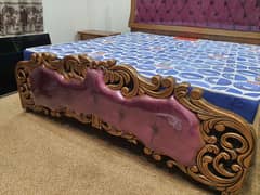 Carving bed set King size New not used Cinyoti desine (just call me)