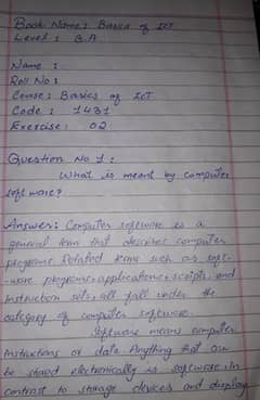 handwriting Assignment Work