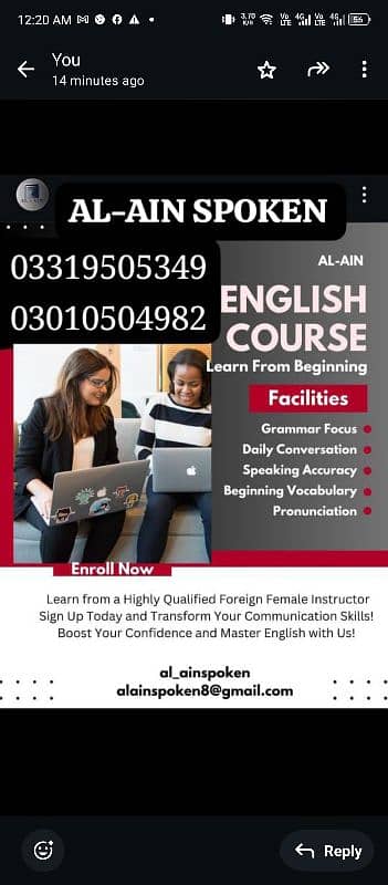 Spoken English Course/ Foreign Qualified Female Instructor 0