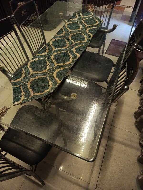 6 Seater Table with Glass top 4