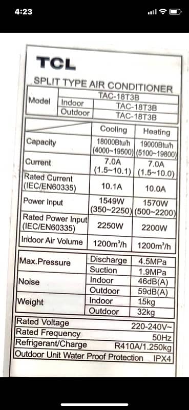 TCL 1.5 tonn Inverter SPLIT FOR SALE URGENTLY! 4