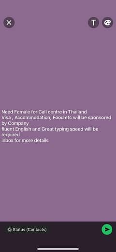 Need Females For Call Centre in Thailand