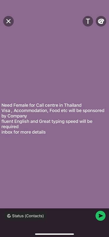 Need Females For Call Centre in Thailand 0