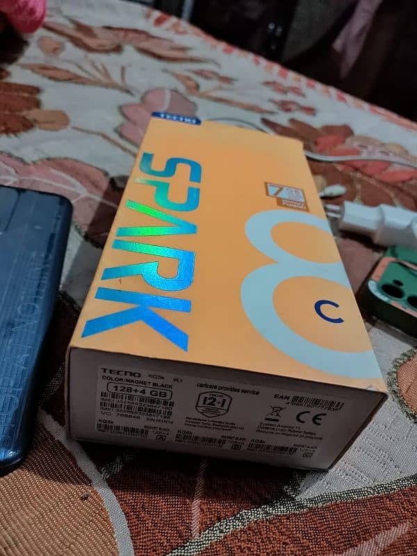 Tecno spark 8 c with box charger original 10by 10 1