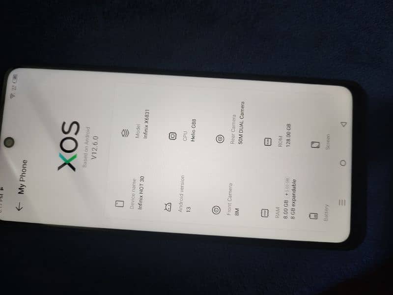 Infinix HOT 30 8/128 box charger available 10/10 condition 3