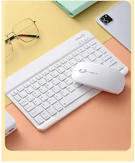 Bluetooth Wireless Mini Keyboard and Mouse Combo, Ultra-Slim 0