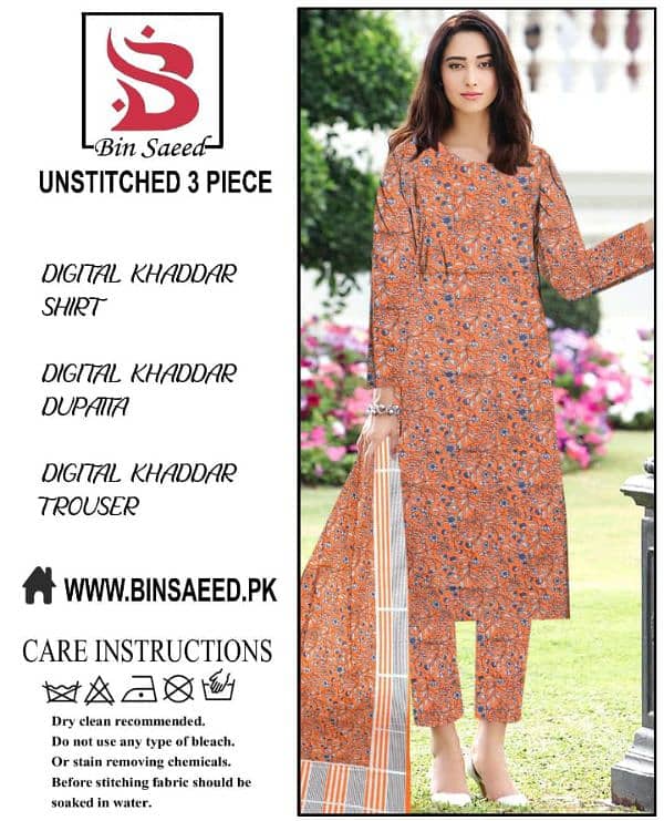 Women Dress | Party Wear | Women 3 Pcs Dress | Unstitched Khadar 1