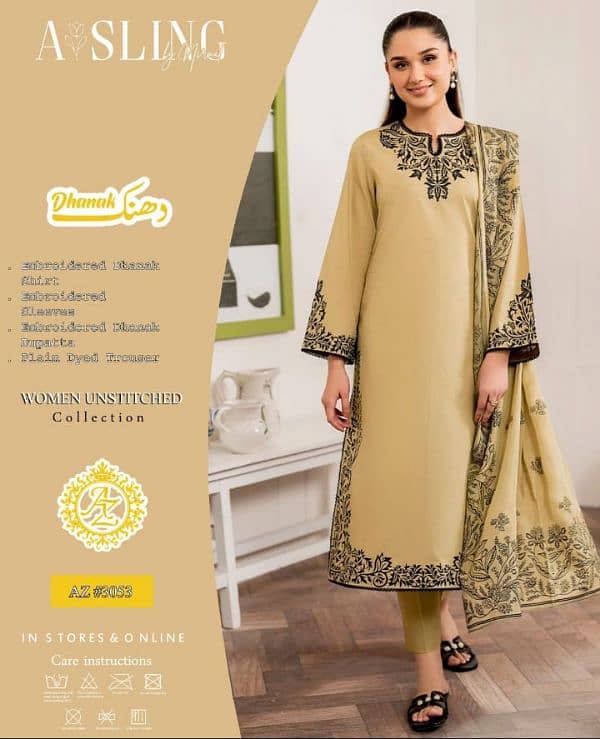 Women Dress | Party Wear | Women 3 Pcs Dress | Unstitched Khadar 5