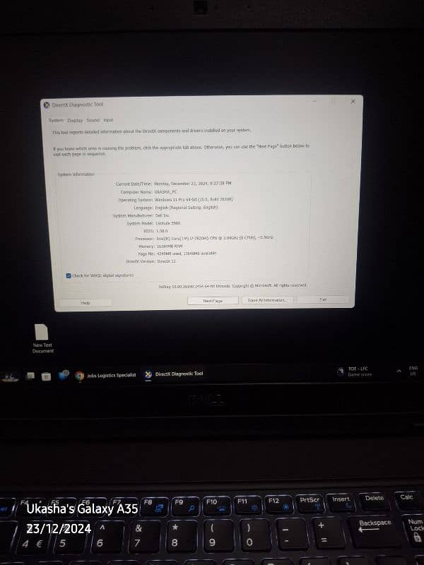 Dell 5580 i7 7th gen 256gb SSD 16gb RAM 15.6 11