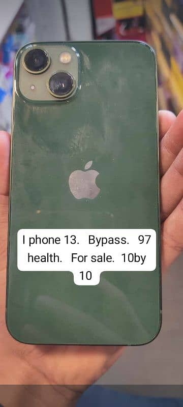 I phone 13.  bypass.  128 gb.  97 health.   bypass 5