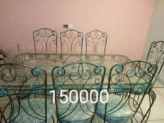 Iron Dinning Table with 8 chairs