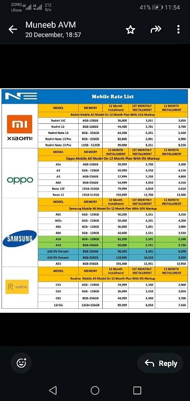 mobile phone opp samsung redme 8