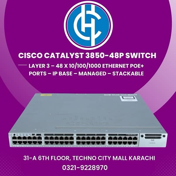 Cisco Switch 3750X-48 POE with 10G card Available in Qunatity 3