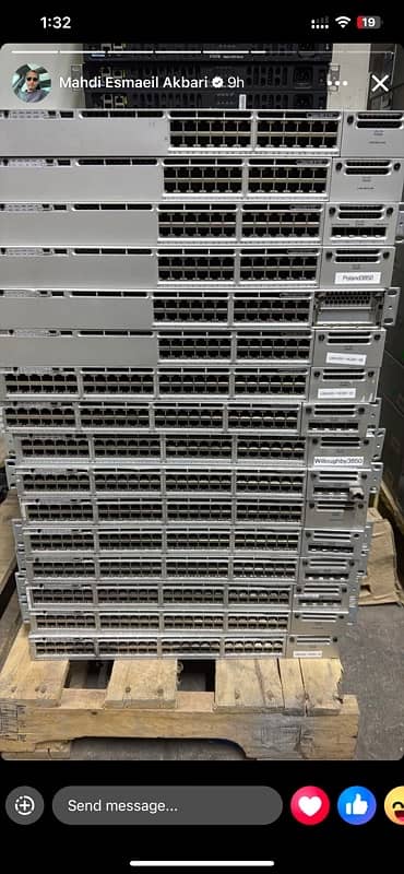 Cisco switch 3850-48 POE with 1G card Available 3