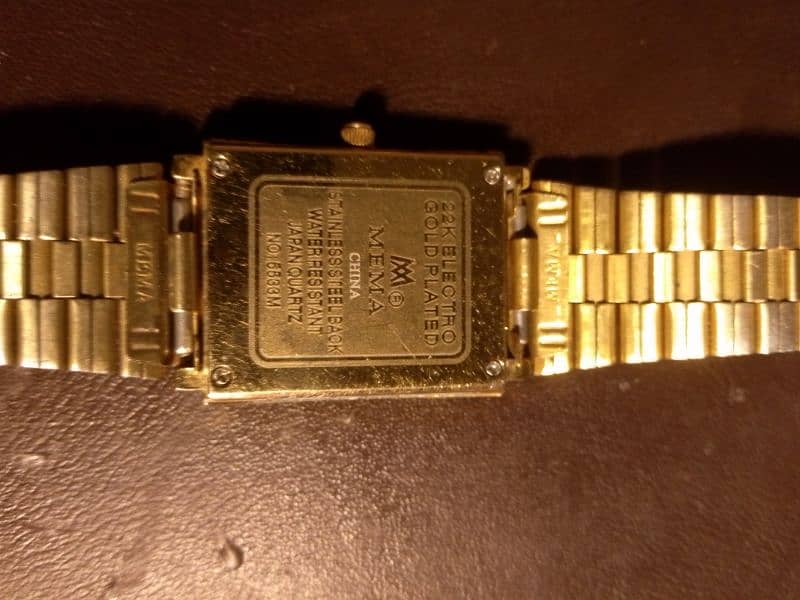 22 k gold plated watch mema quartz 2