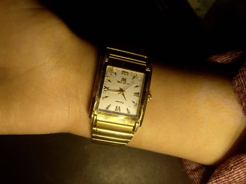 22 k gold plated watch mema quartz 4