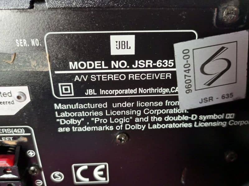 JBL JSR-635 Hifi amplifier without speakers woofer. 6