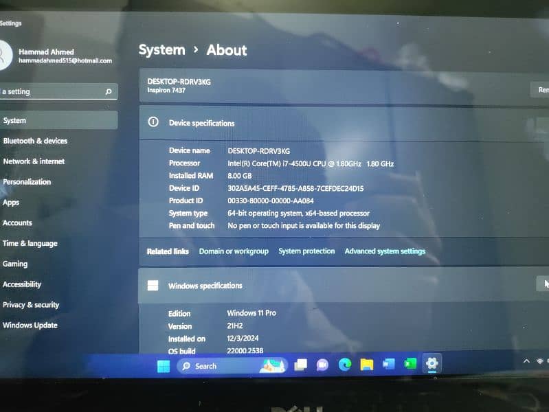 Dell Inspiron 7437 i7 4th gen 8gb ram fresh piece 4