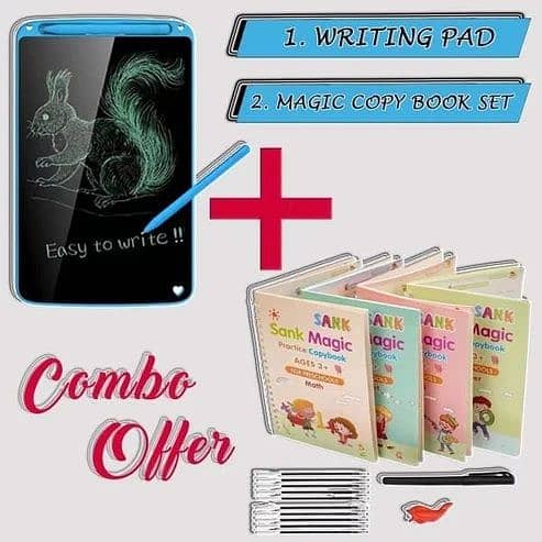 pack of 2 8.5 Inch LCD Writing Tablet + 4pcs/set Sank Magic Book 0