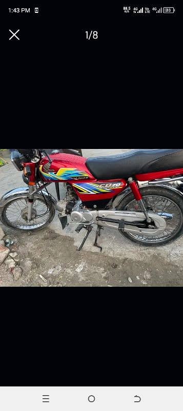 cd 70 brand new condition all ok number laga hiwa ba baki bike ok ha 6