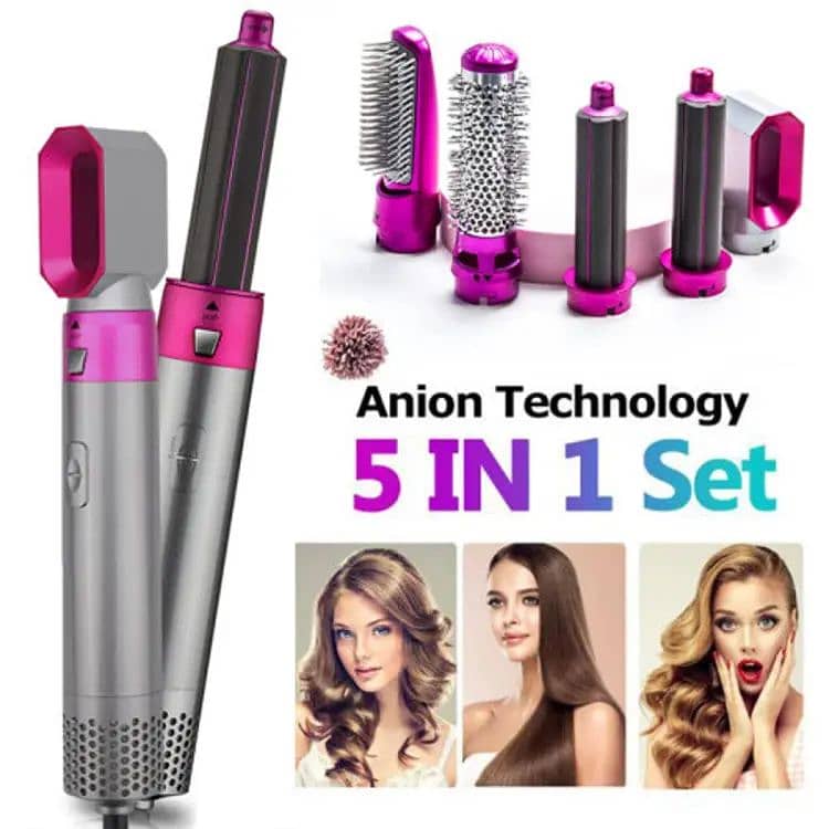 5 In 1 Hair Dryer Brush Electric Blow Dryer Hair Comb Curling Brush 0