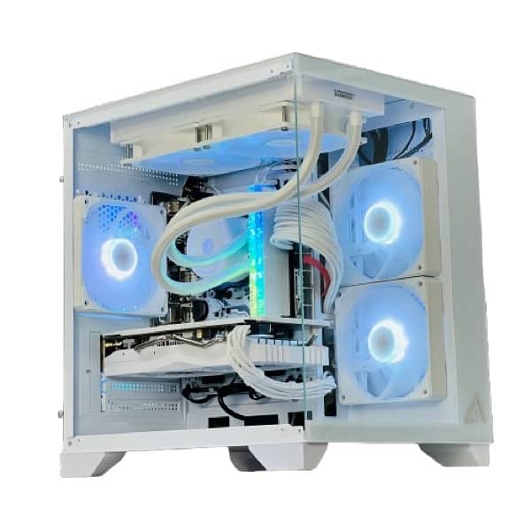 Gaming Pc Fishtank case plus 3 ARGB fans and gaming mouse 0