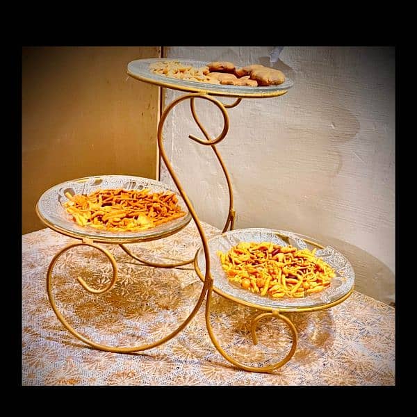 Without Plates Fruite Plate Snack Cake Dessert Display Stand Storage 0