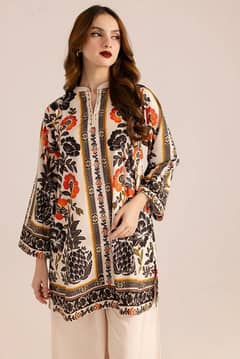 stunning printed women's stitched shirt and trouser set -2 pcs