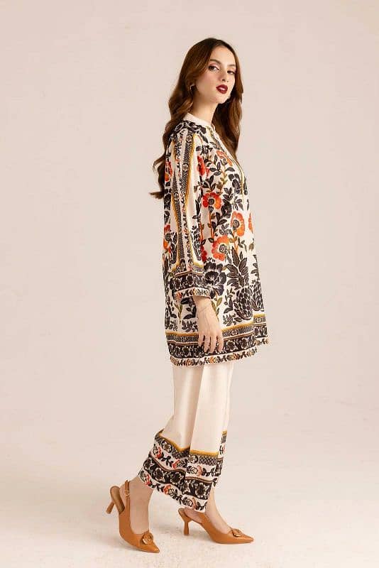 stunning printed women's stitched shirt and trouser set -2 pcs 2