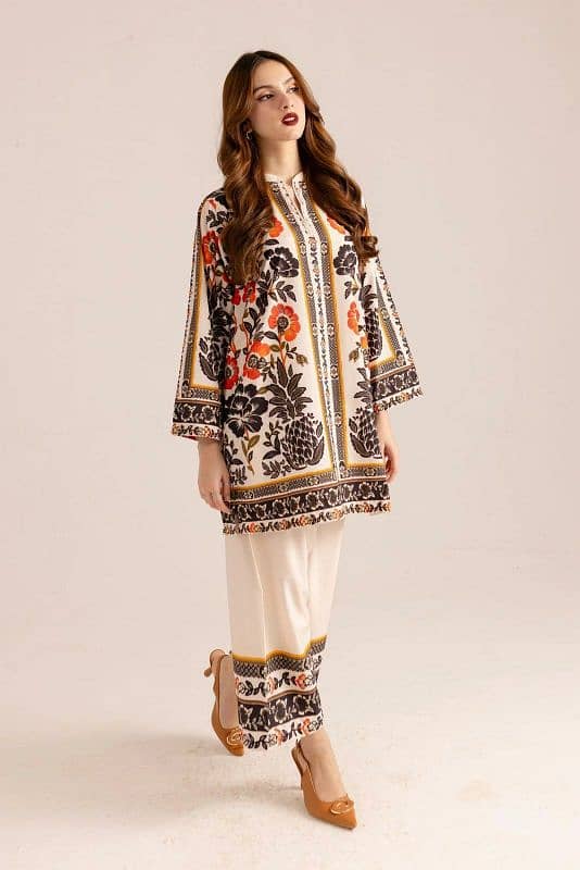 stunning printed women's stitched shirt and trouser set -2 pcs 6