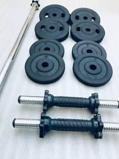 DUMBELLS RODS, WEIGHT PLATES GYM , RUBBER COATED DUMBELLS