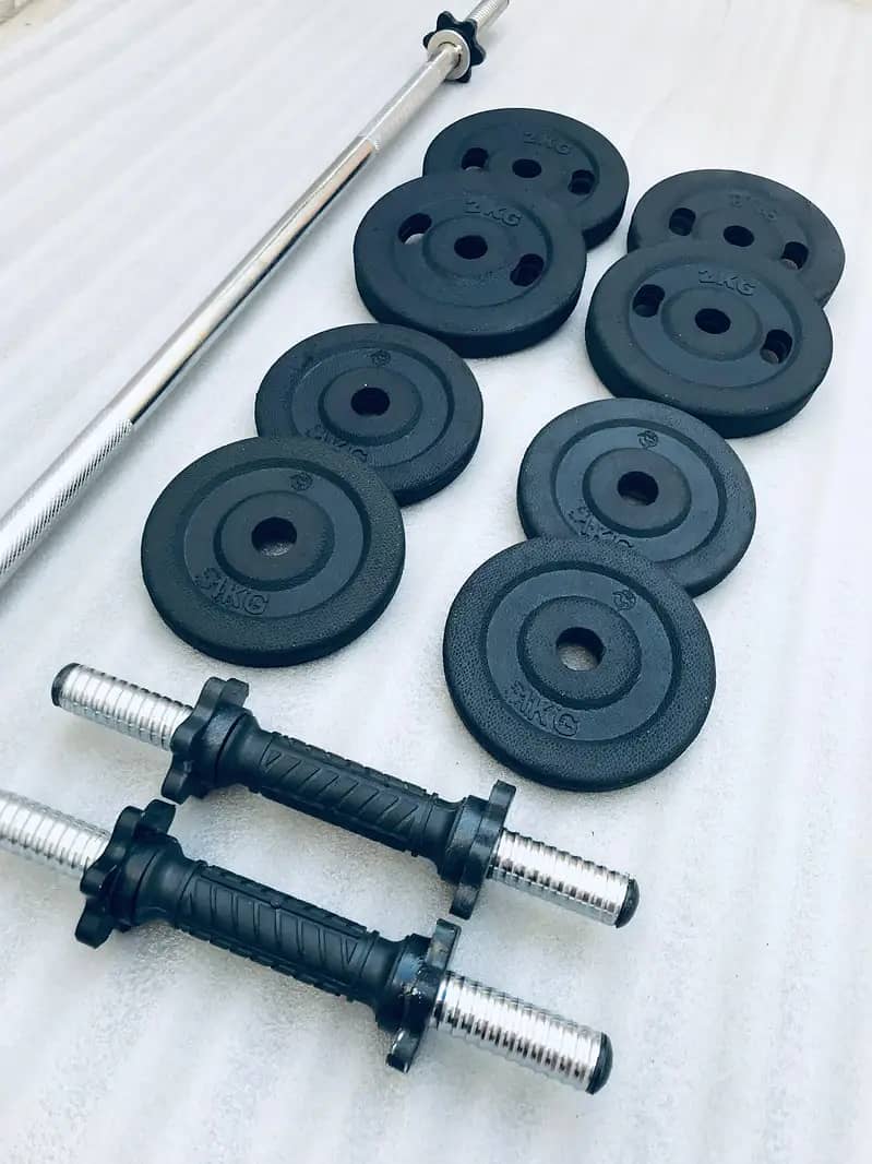 DUMBELLS RODS, WEIGHT PLATES GYM , RUBBER COATED DUMBELLS 1