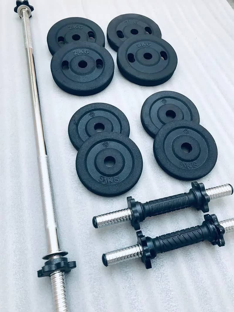 DUMBELLS RODS, WEIGHT PLATES GYM , RUBBER COATED DUMBELLS 2