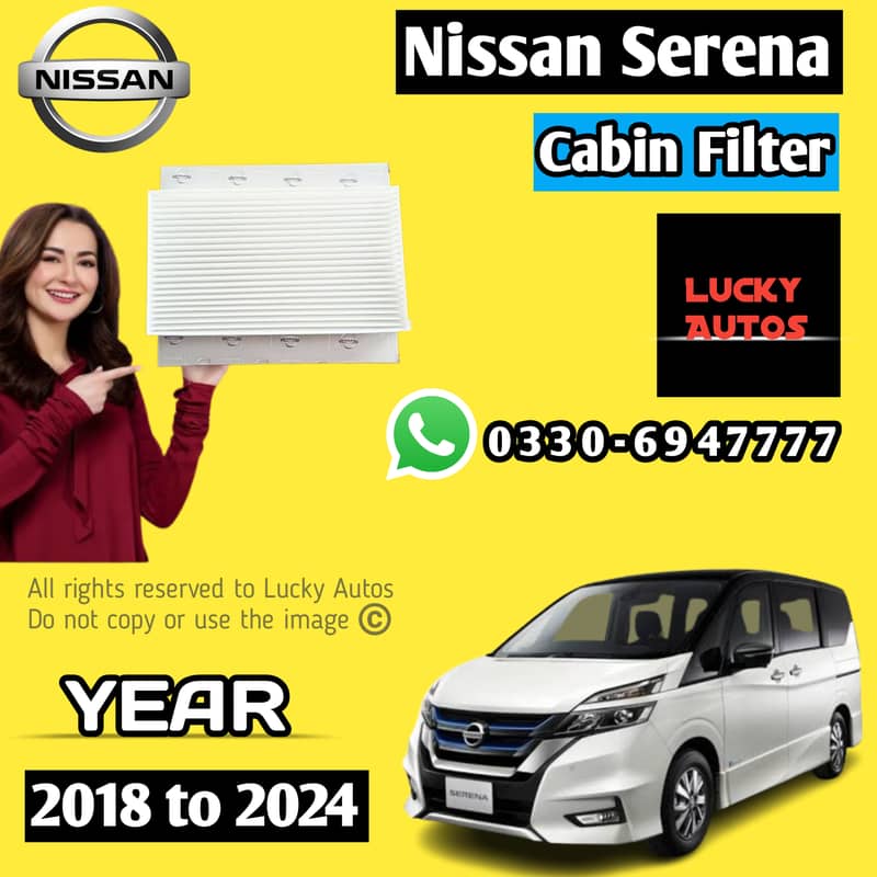 Nissan Serena Cabin / AC Filter Year 2018 to 2024 0