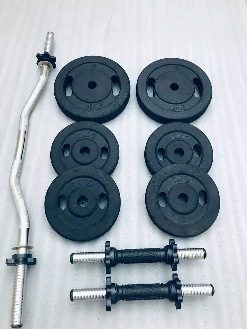 RUBBER COATED DUMBELLS , DUMBELL ROD, WEIGHT PLATES GYM, ON DEAL PRICE 1