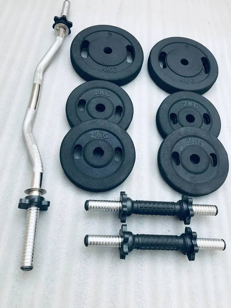 RUBBER COATED DUMBELLS , DUMBELL ROD, WEIGHT PLATES GYM, ON DEAL PRICE 4