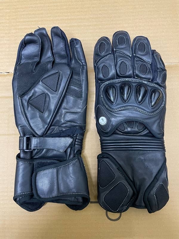 biker leather gloves full 1